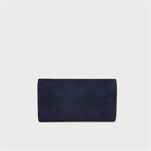 LK Bennett Lucy Navy Suede Envelope Clutch